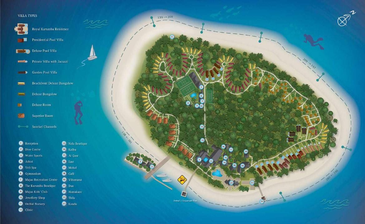 kurumba мальдив амралтын газрын зураг
