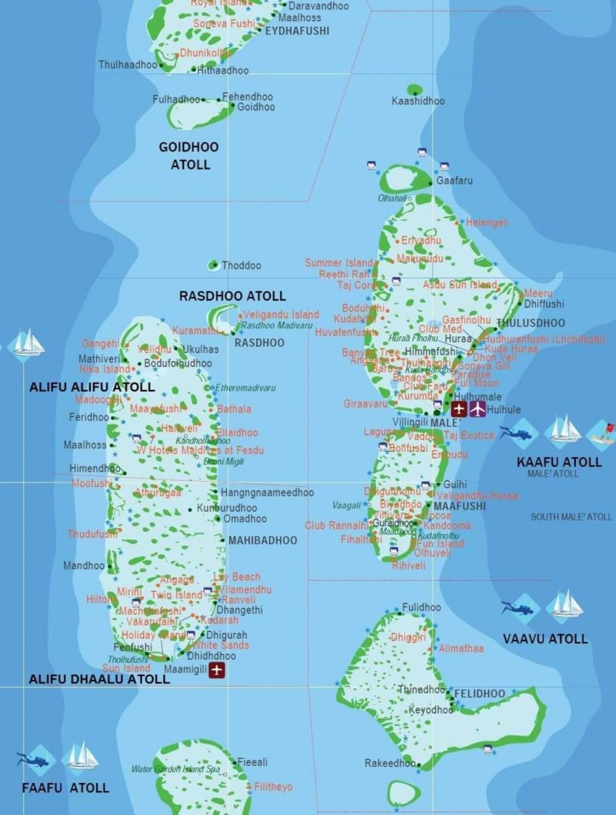 мальдив улс дахь дэлхийн газрын зураг нь